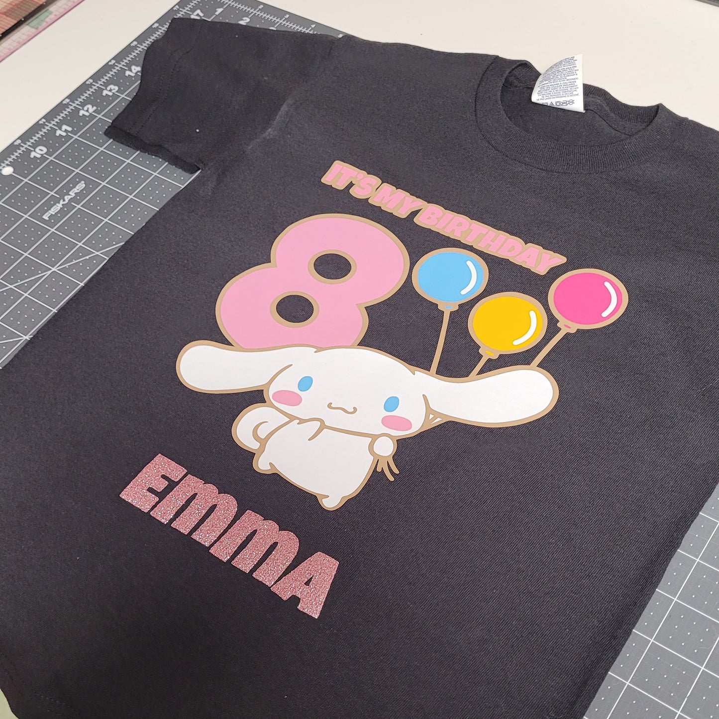 Girls Cinnamoroll Custom Name & Age Birthday Tee - SuperbCody