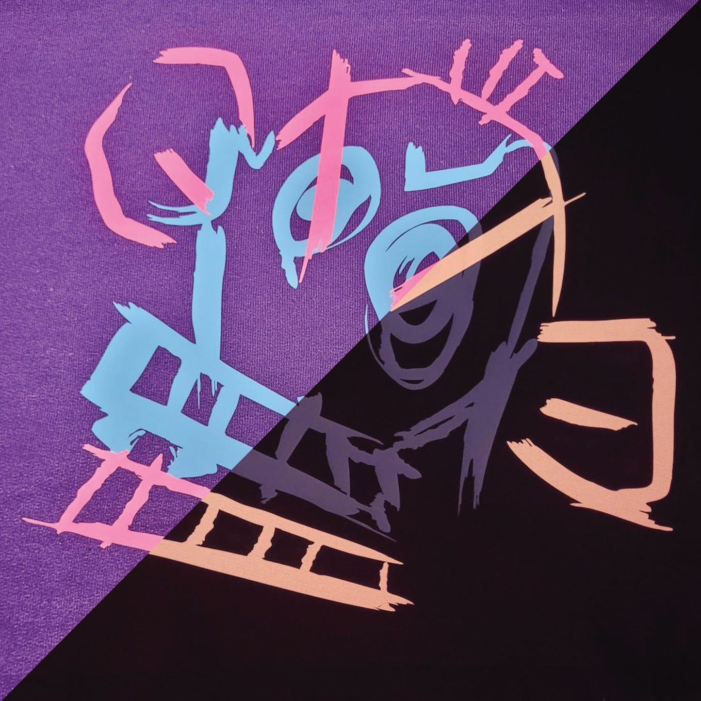 Glow-in-the-Dark Monkey Graffiti Tee | Grunge Chaos Design Inspired by Arcane’s Wild Side